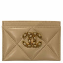 Chanel Quilted Leather Chanel 19 Card Holder