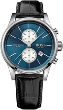 Original Hugo Boss Men's Blue Dial Leather Band Watch 1513283 - Puzzles Egypt