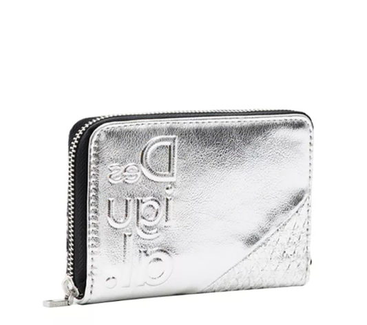 Cuero | Original Desigual Delta Silver Wallet