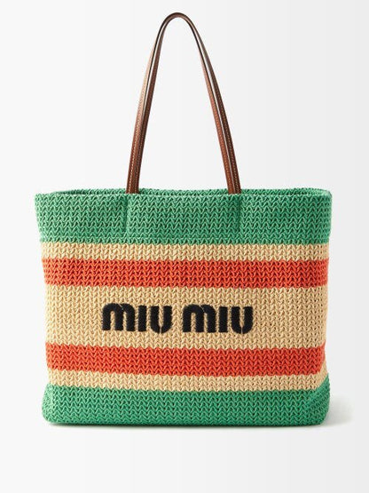 Cuero | Logo-embroidered Straw Tote Bag