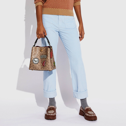 Cuero | Willow Signature Canvas Patches Bucket Bag
