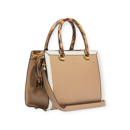 Cuero | Original Grace Carryall in Colorblock in Beige