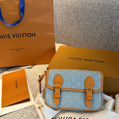 Cuero | Monogram Denim Satchel Bag