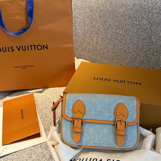 Cuero | Monogram Denim Satchel Bag