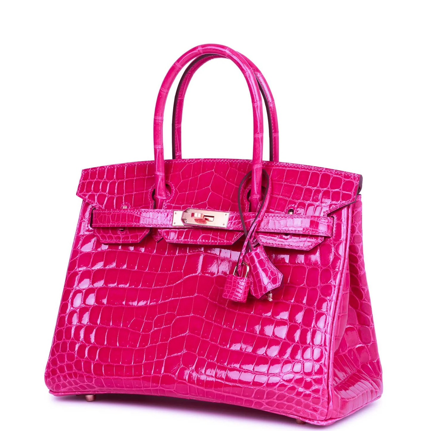 Cuero | Birkin Shiny Crocodile Gold Hardware Bag