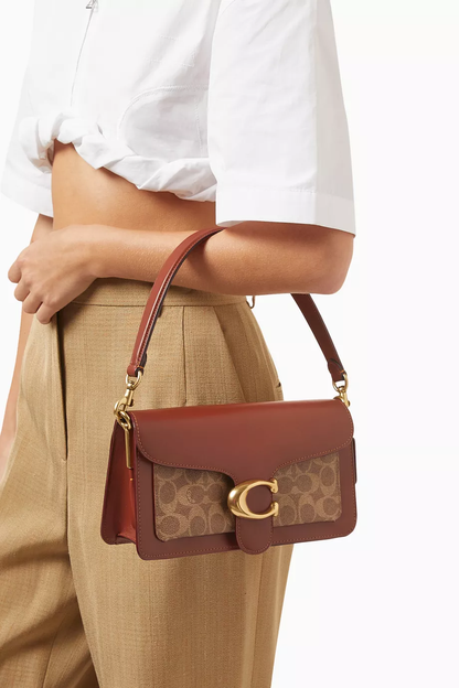 Cuero | Tabby 26 Signature-print Shoulder Bag in Coated-canvas & Leather