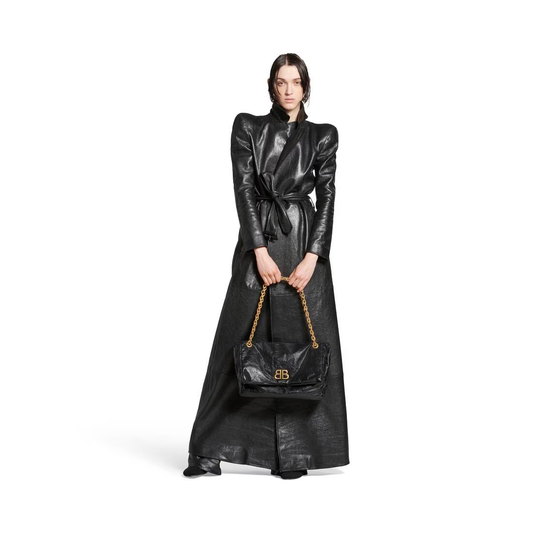 Cuero | Women's Monaco Medium Chain Bag in Black