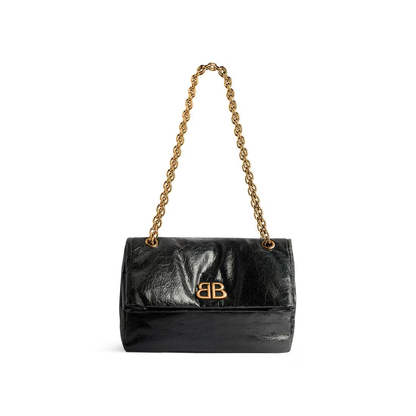 Cuero | Women's Monaco Small Chain Bag in Black