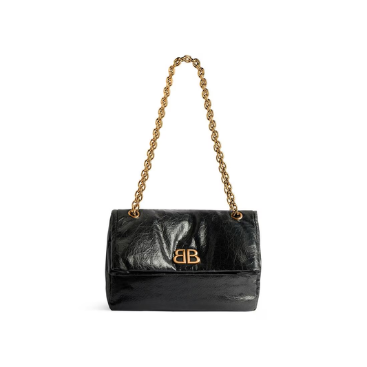 Cuero | Women's Monaco Small Chain Bag in Black