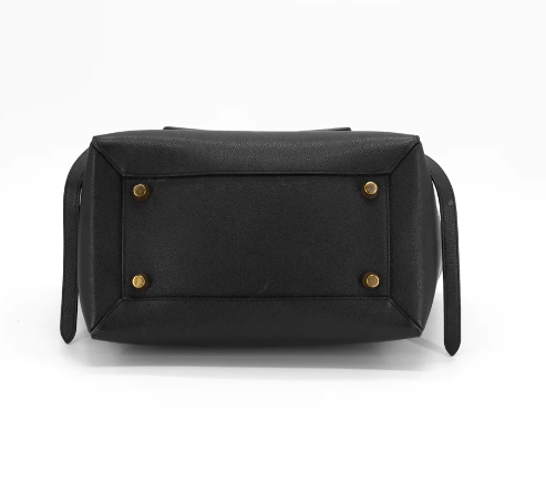 Cuero | Black Grained Calfskin Bag