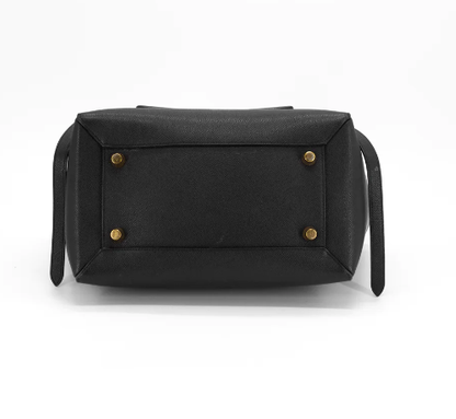 Cuero | Black Grained Calfskin Bag