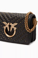 Pinko Classic Love Click Chevron Studs Black-Antique Gold Bag
