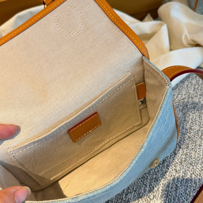Cuero | Monogram Denim Satchel Bag