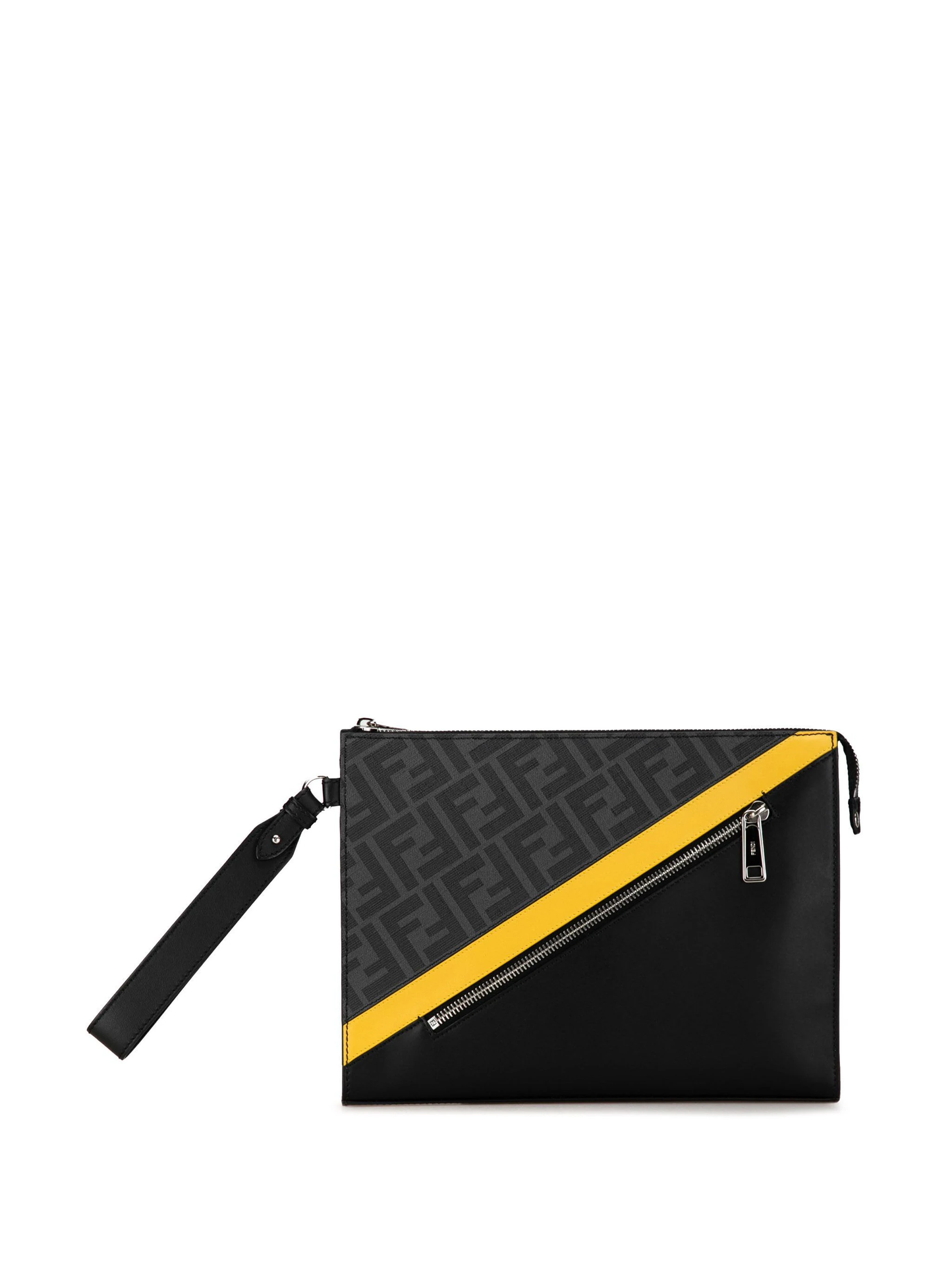 Cuero | Diagonal Front Zip clutch bag