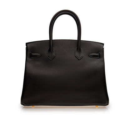 Cuero | Birkin Black Leather Gold Hardware