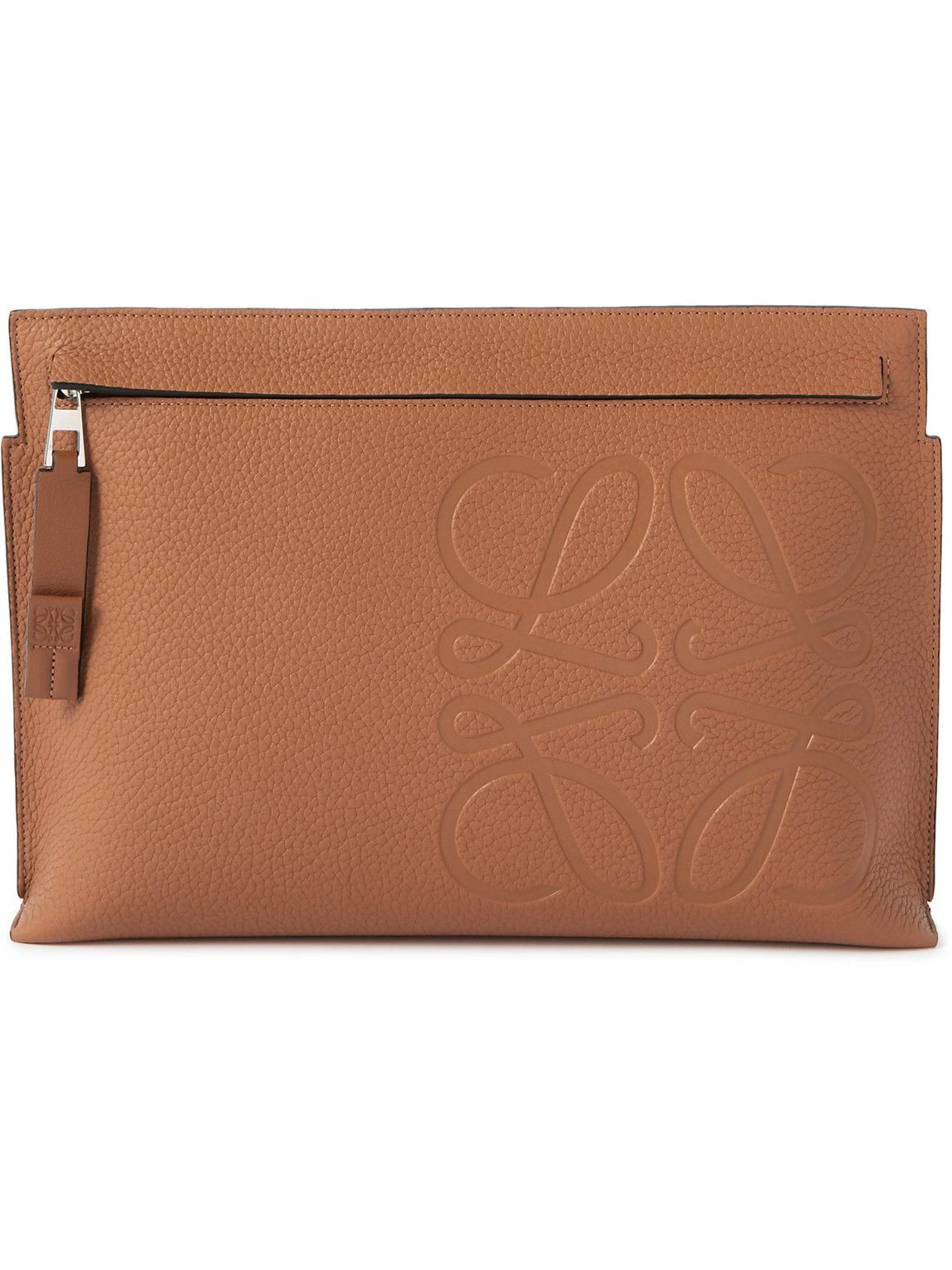 Cuero | Brand T Logo-Debossed Full-Grain Leather Pouch