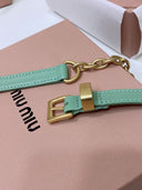 Miu Miu Leather and Chain Belt – Mint Green