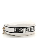 CHRISTIAN DIOR Lambskin Cannage Medium Dior Vibe Hobo Bag White