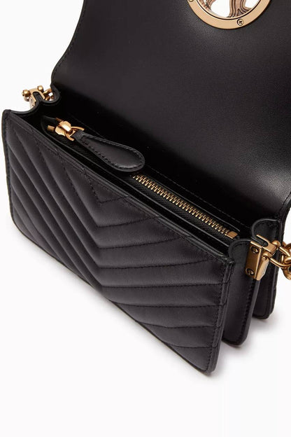 Cuero | Classic Love Click Chevron Studs Black-Antique Gold Bag
