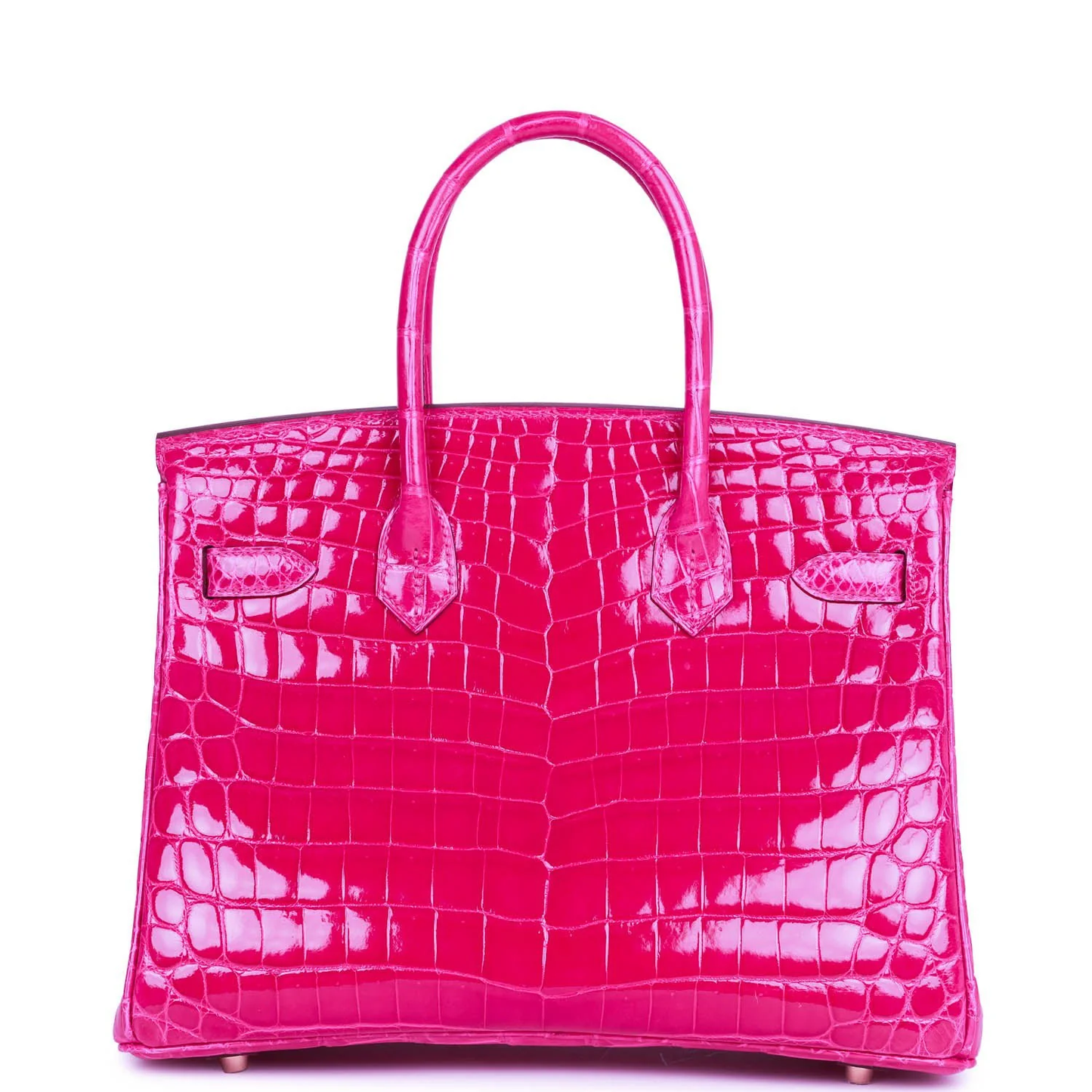 Cuero | Birkin Shiny Crocodile Gold Hardware Bag
