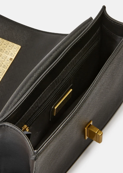 Cuero | Jeans Couture Saffiano Lock Crossbody Bag