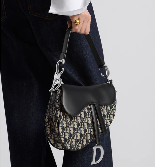 Cuero | Saddle Bag Oblique Jacquard and Smooth Calfskin