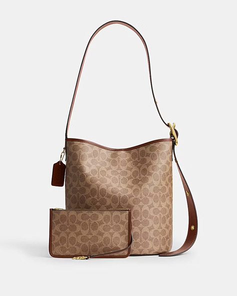 Cuero | BLEECKER BUCKET BAG IN SIGNATURE CANVAS