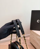 Chanel V-Line Tote Bag – Black Quilted Caviar