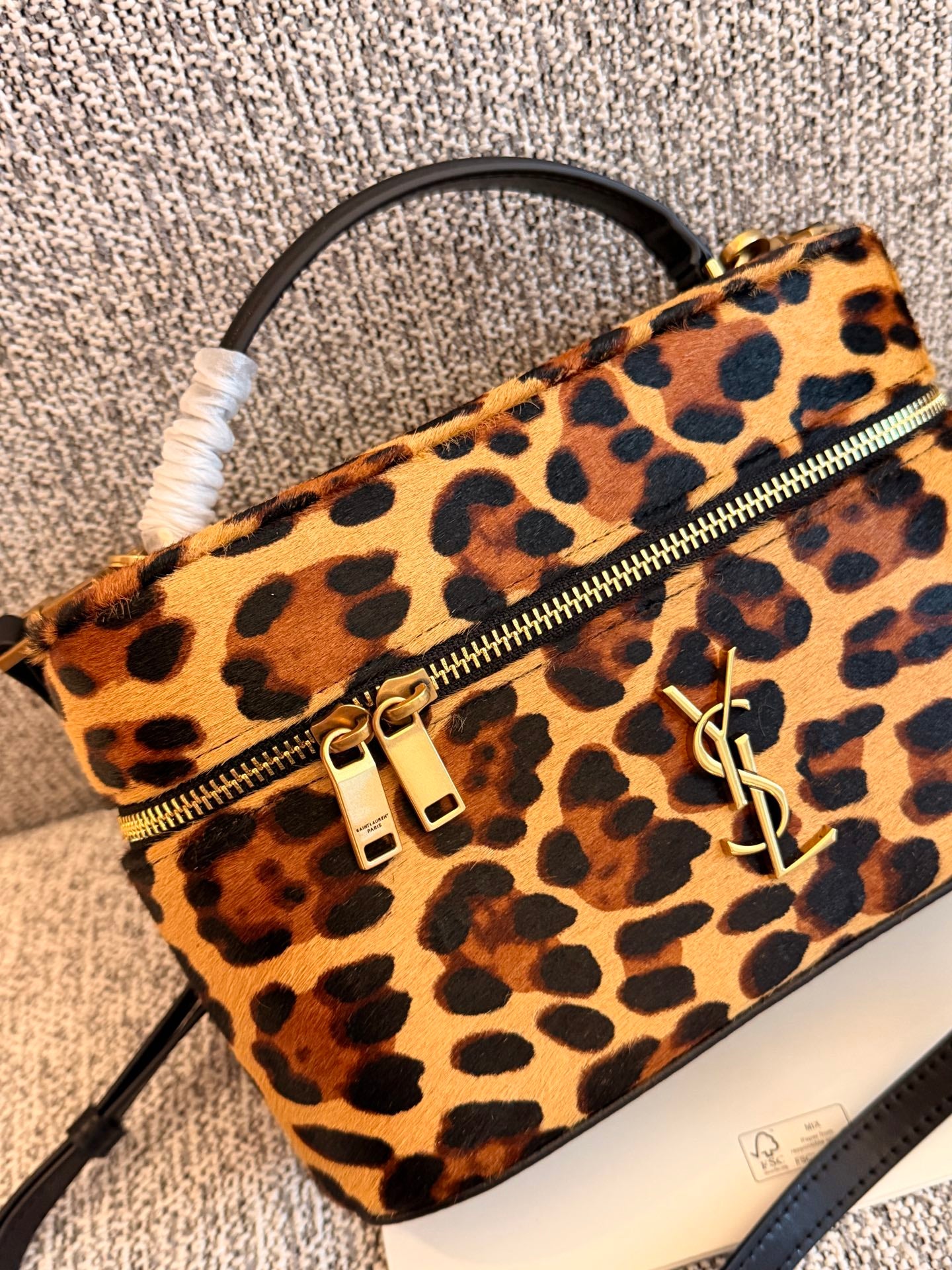 Cuero | Leopard Print Top Handle Vanity Bag