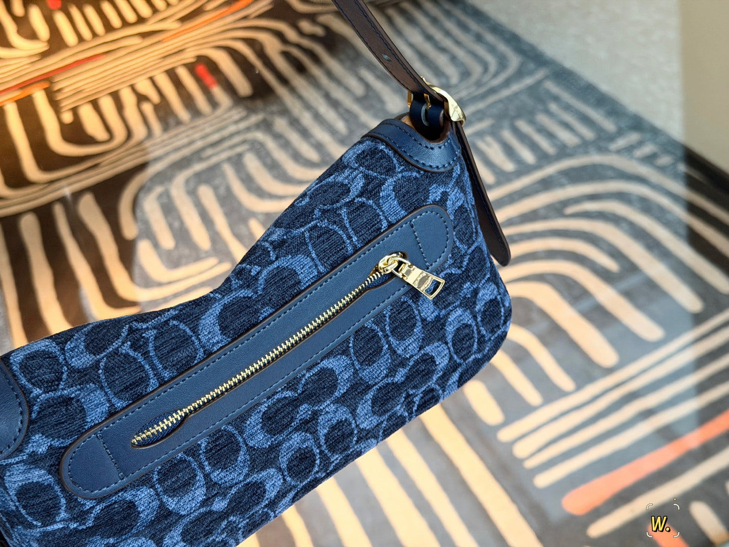 Cuero | Monogram Denim Shoulder Bag