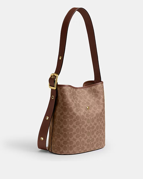 Cuero | BLEECKER BUCKET BAG IN SIGNATURE CANVAS