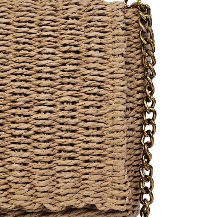 Cuero | Medium Supple Chain Bag In Raffia