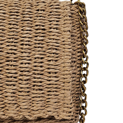 Cuero | Medium Supple Chain Bag In Raffia