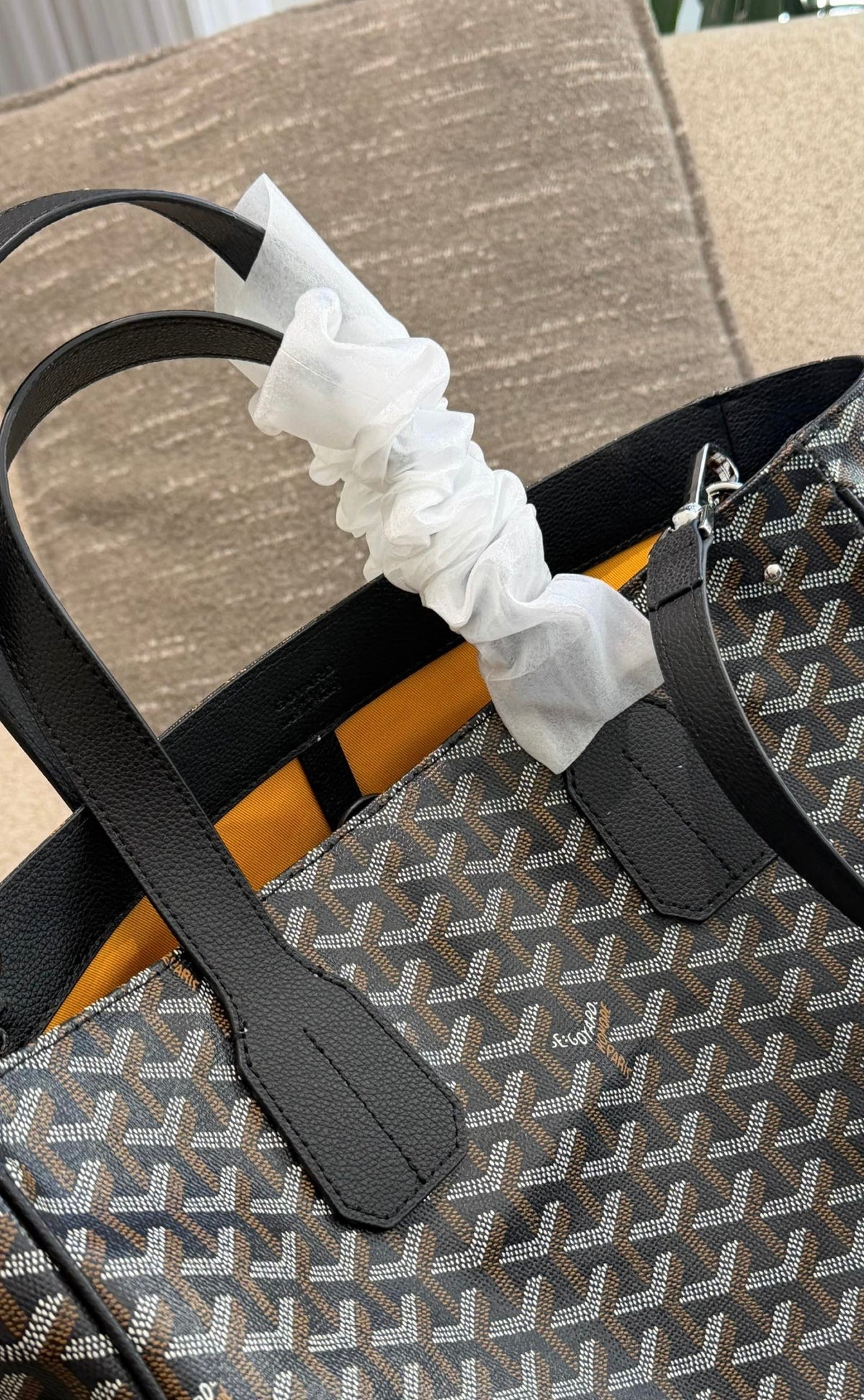 Cuero | Signature Geometric Print Tote Bag - Noir Black
