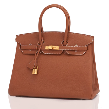Cuero | Birkin Camel Leather Gold Hardware