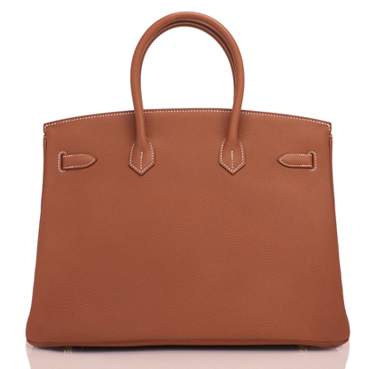 Cuero | Birkin Camel Leather Gold Hardware