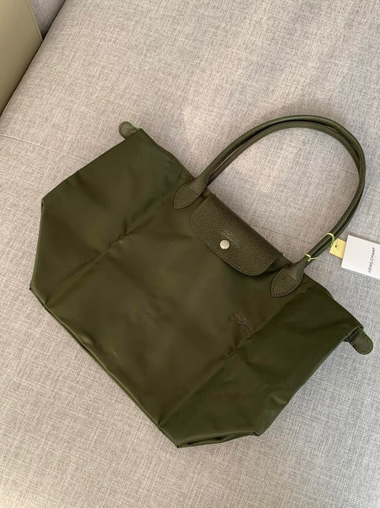 Longchamp Le Pliage Shoulder Tote – Olive Green