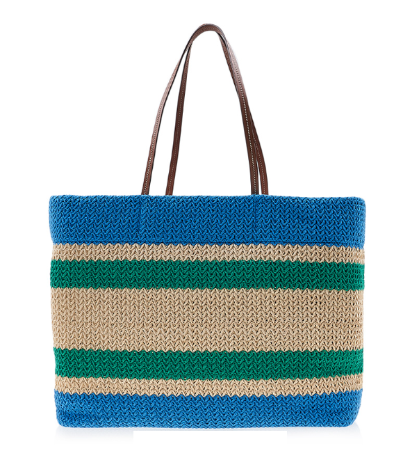 Cuero | Striped Woven Top Handle Bag