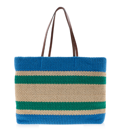 Cuero | Striped Woven Top Handle Bag