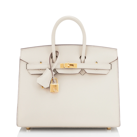 Cuero | Birkin White Leather Gold Hardware