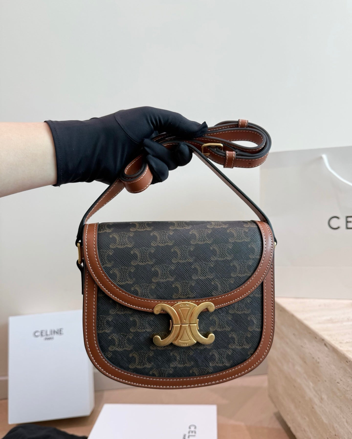 Cuero | Monogram Saddle Crossbody Bag