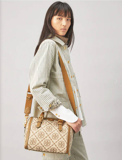 Cuero | Mini Monogram Jacquard Barrel Bag