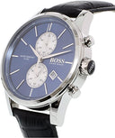 Original Hugo Boss Men's Blue Dial Leather Band Watch 1513283 - Puzzles Egypt