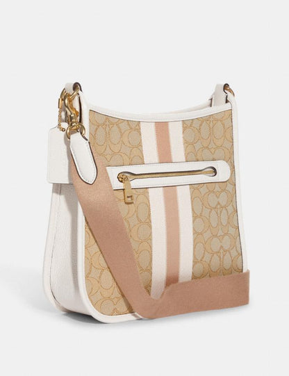 Cuero | Dempsey File Bag In Signature Jacquard With Stripe And Patch