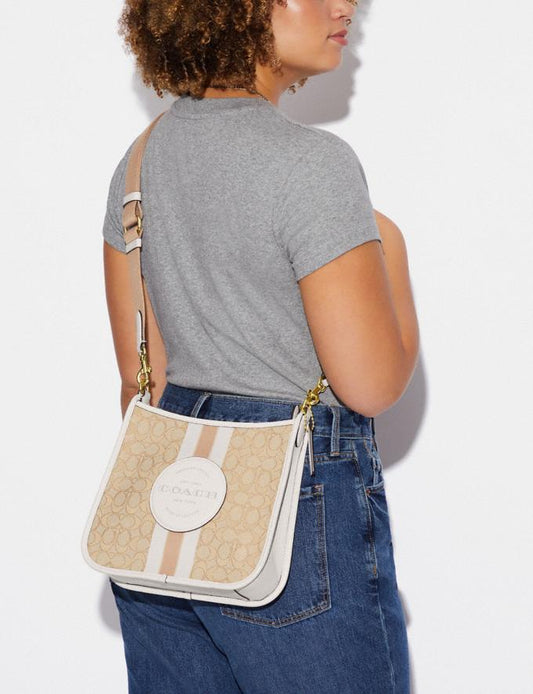 Cuero | Dempsey File Bag In Signature Jacquard With Stripe And Patch