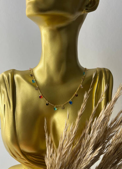 Cuero | Colored Gemstone Necklace