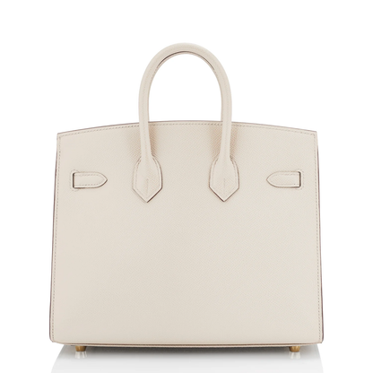 Cuero | Birkin White Leather Gold Hardware