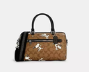 Coach X Peanuts Rowan Satchel In Signature Canvas With Snoopy Print