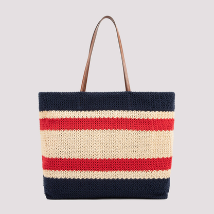Cuero | Striped Woven Top Handle Bag