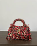 Chanel Mini Kelly Top Handle Bag – Red Fringe Tweed